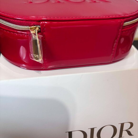 Red Patented Leather Dior Cosmetic Case - WITH BOX - EVELOPED - Picture 2 of 4